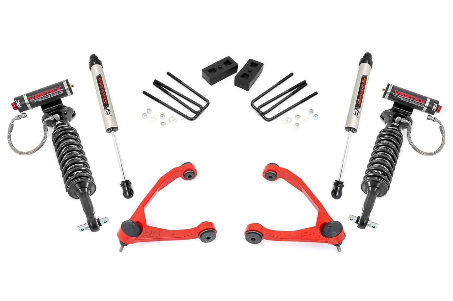 Rough Country 19857RED 3.5" Lift Kit | Forged UCA | Cast Steel | Vertex/V2 | Chevy/GMC 1500 (07-13)