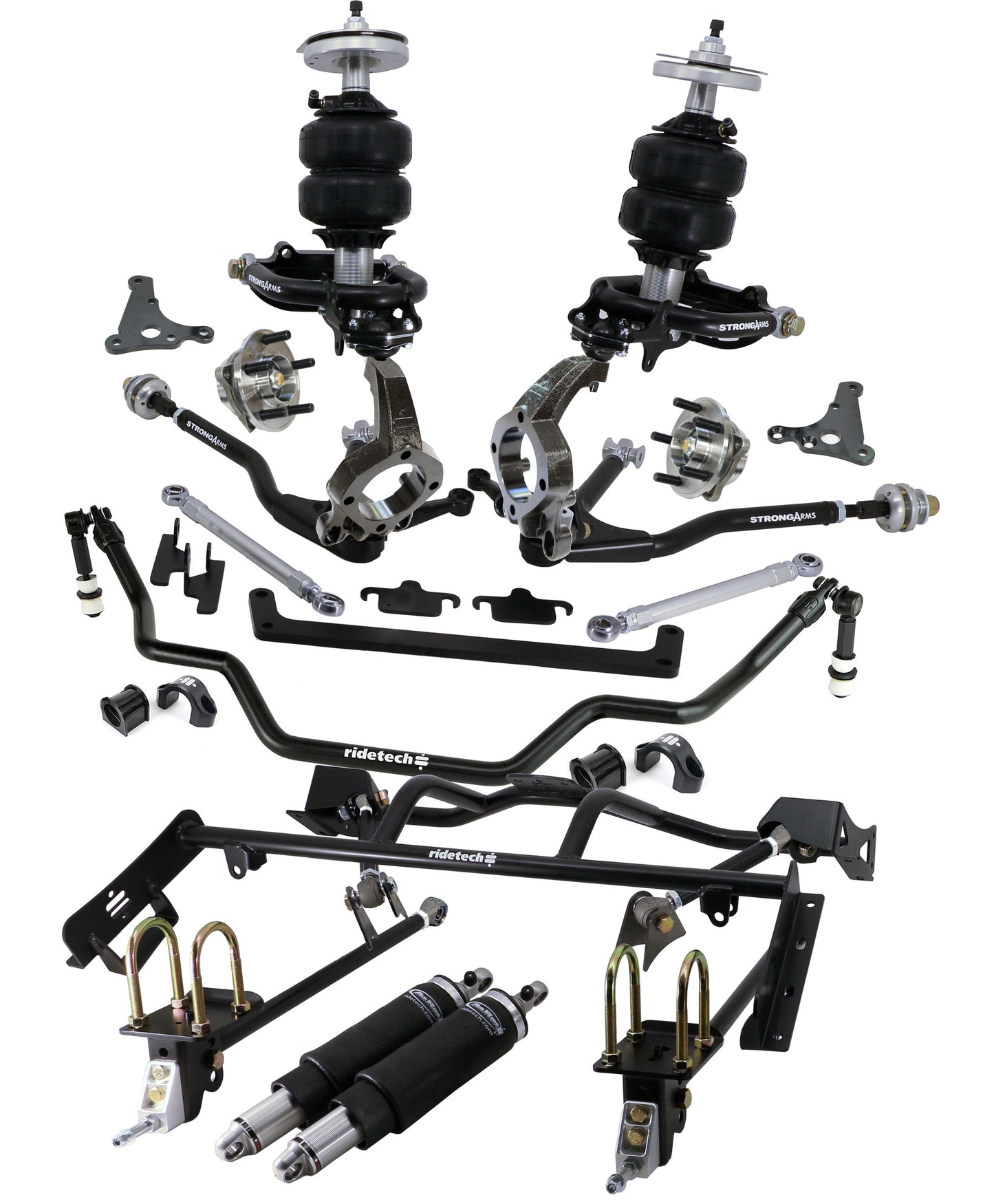 Ridetech 12090296 HQ Air Suspension System with hub spindles for 1964-1966 Mustang.