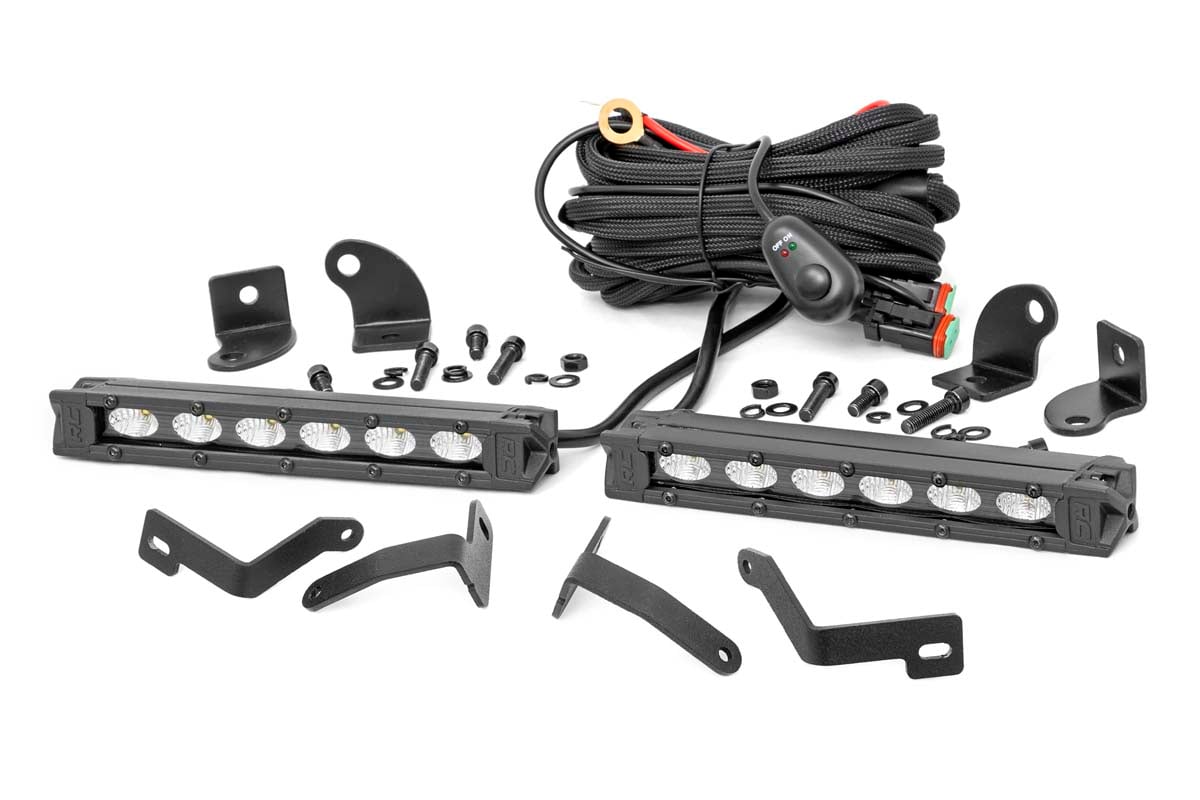 Rough Country 70829 LED Light Kit | Bumper Mount | 6" Black Slimline Pair | Ford Ranger (19-23)