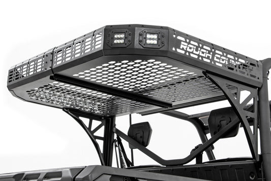Rough Country 93057 Cargo Rack | Dual 2" Black LED Pairs | Flush Mount | Polaris Ranger XP 1000