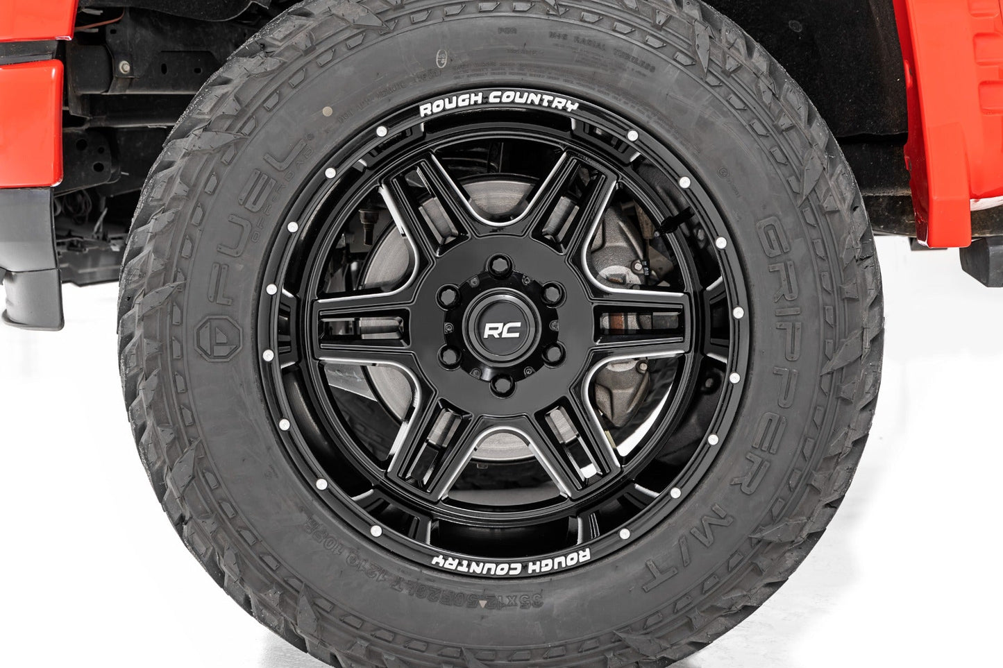 Rough Country 92221212 Rough Country 92 Series Wheel | Machined One-Piece | Gloss Black | 22x12 | 6x5.5 | -44mm