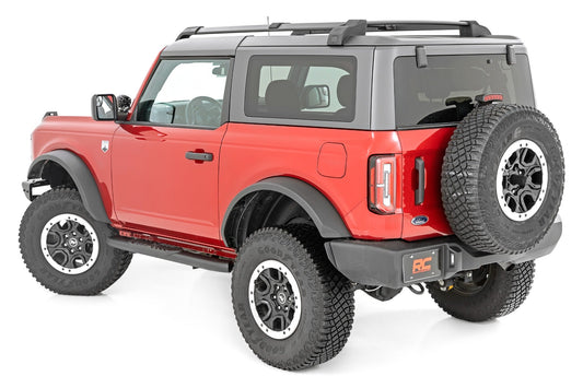 Rough Country 21012 Oval Nerf Steps | 2-Door | Black | Ford Bronco (2 Door) 4WD (2021-2025)