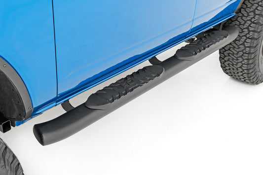 Rough Country 21011 Oval Nerf Step | 4-Door | Black | Ford Bronco 4WD (2021-2025)