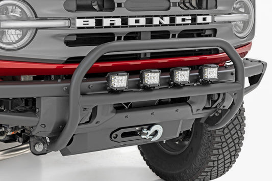 Rough Country 51102 Nudge Bar | 20 Inch BLK DRL Single Row LED | OE Modular Steel | Ford Bronco (21-25)