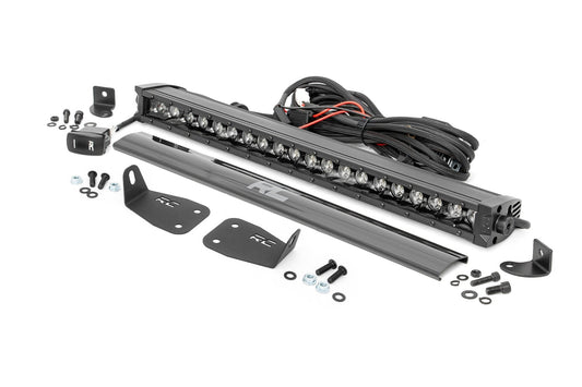 Rough Country 71037 LED Light Kit | Bumper Mount | 20" Black Single Row | White DRL | Ford Bronco Sport (21-25)