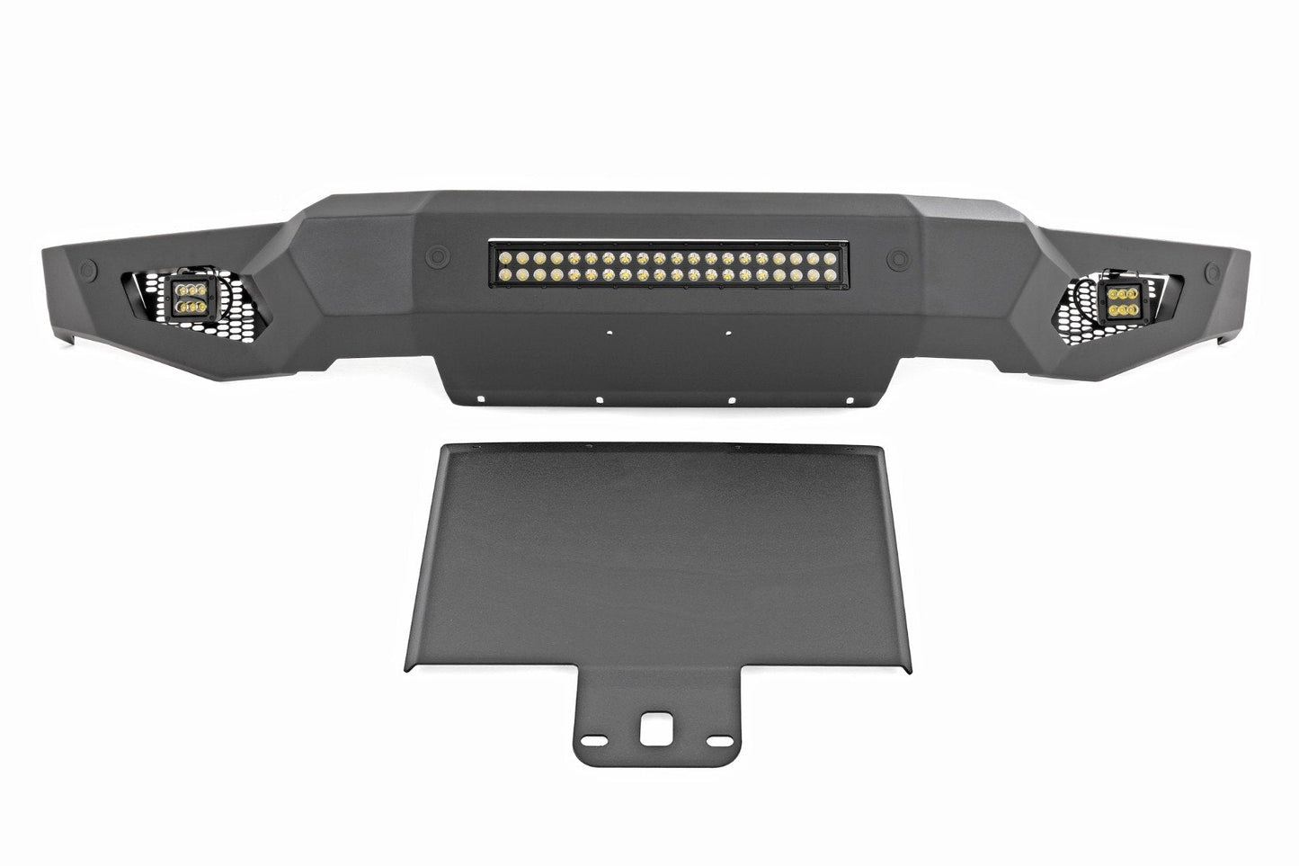 Rough Country 10809A High Clearance Front Bumper | LED Lights & Skid Plate | Ford F-150 (21-23)