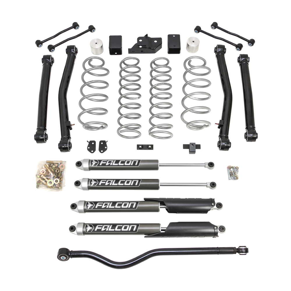 Terrain Flex 4-Arm Kit With Falcon 2.1 Monotube Shocks 2018-2023 Jeep JL Wrangler