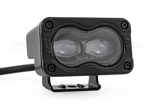 Rough Country 70910 3x1.75 Inch Black Series LED Slim Aux | SAE Fog | Pair