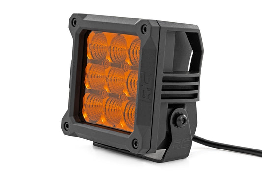 Rough Country 70905ADRL 4 Inch LED Amber Light Pods | Square | Amber DRL | Pair