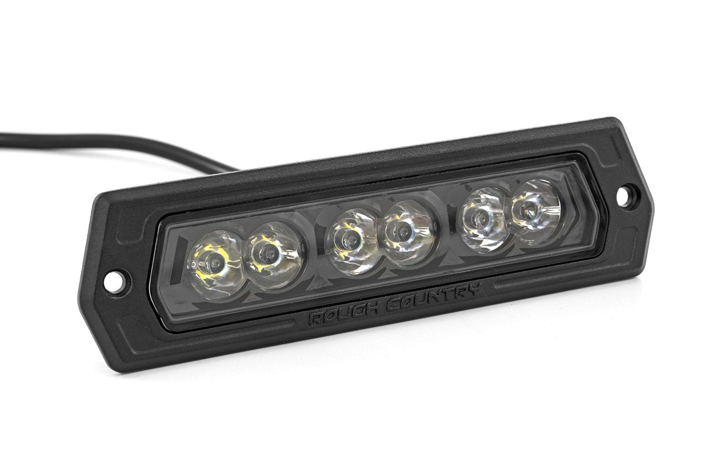 Rough Country 70916BL 6 Inch Black Series LED Lights | Flush Mount | Pair