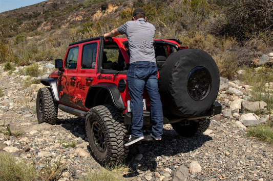 AMP Research 75321-01A Bedstep Flp Dwn Bmpr Stp 118 Wrangler JL works w/some factory/aftermarket bmprs