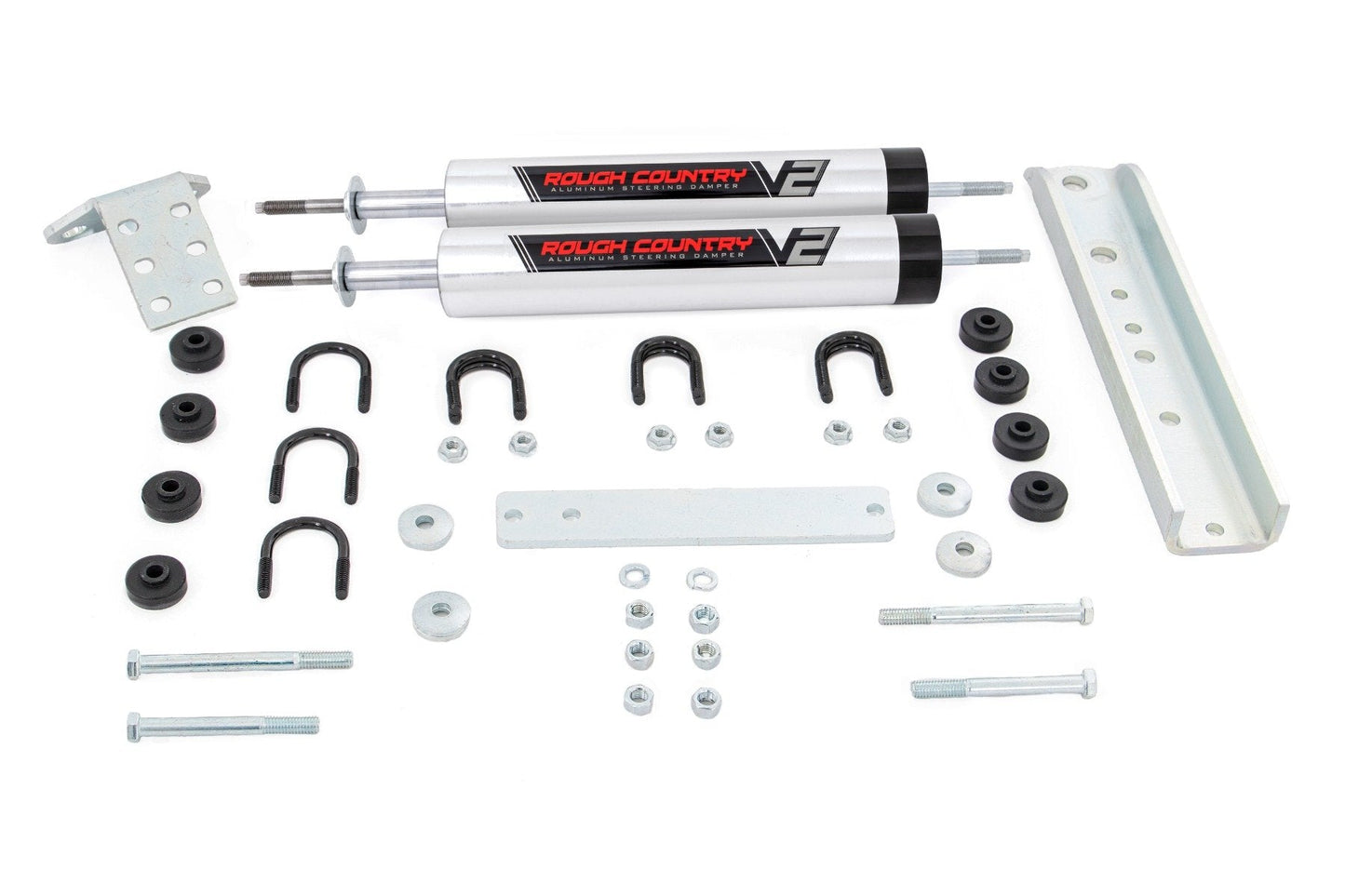 Rough Country 8733870 V2 Steering Stabilizer | Dual | Ford Bronco/F-150/F-250 (1980-1998)