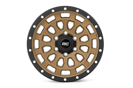 Rough Country 87170913 Rough Country 87 Series Wheel | Simulated Beadlock | Bronze/Black | 17x8.5 | 5x4.5 | +0mm