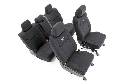 Rough Country 91027A Seat Covers | FR w/ Console Cover and Rear | Toyota Tundra 2WD/4WD (14-21)