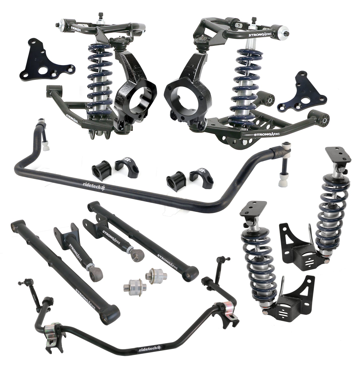 Ridetech 11230202 HQ Coil-Over System with hub spindles for 1964-1967 GM A Body.