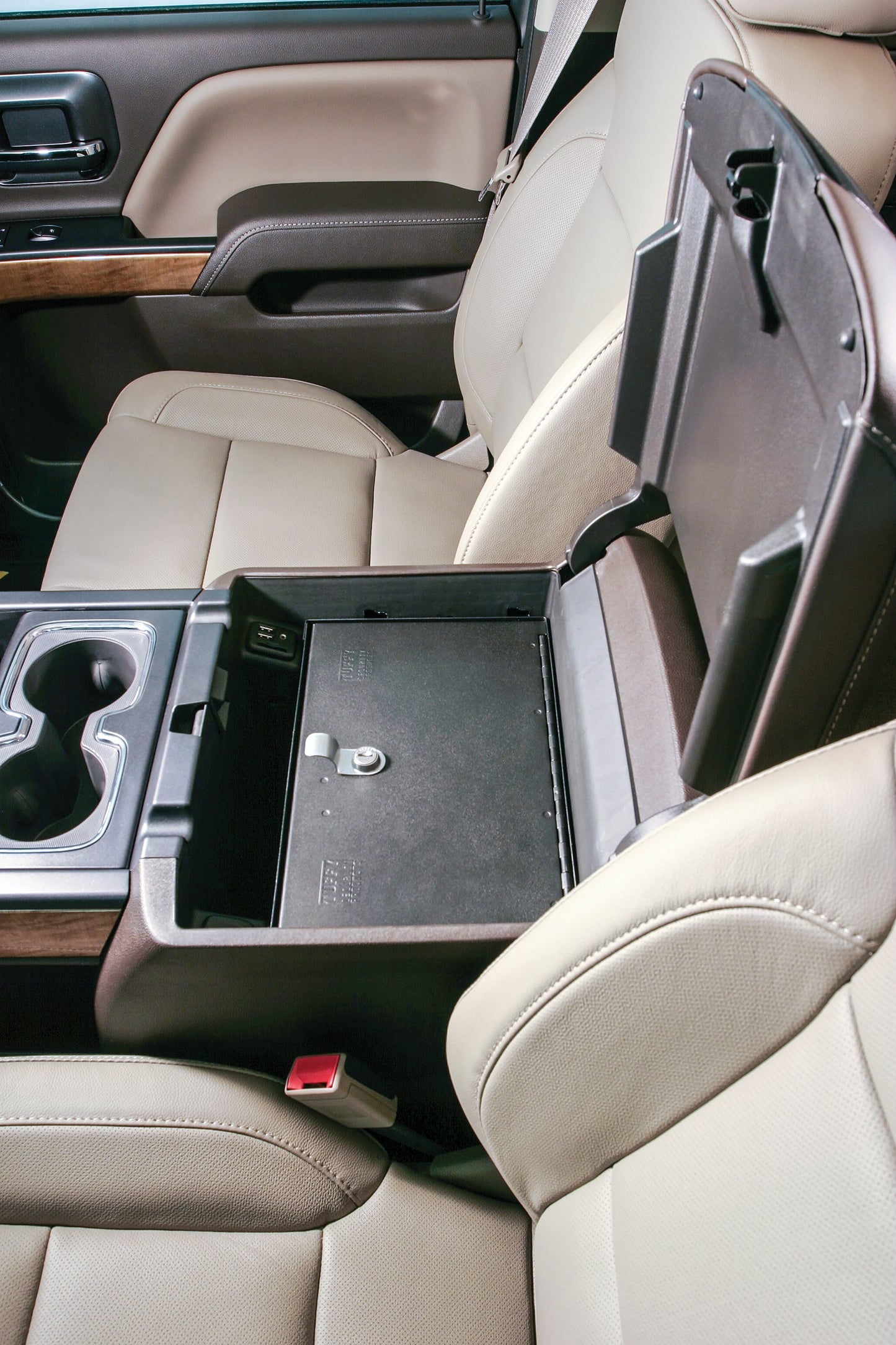 Console Safe - '14-19 Silverado/Sierra 1500 {'19 Old Body Style} / '15-19 2500HD/3500HD / '15-20 Suburban/Tahoe/Yukon/Yukon XL; w/ Flow-Thru Console (Black, Standard Key)