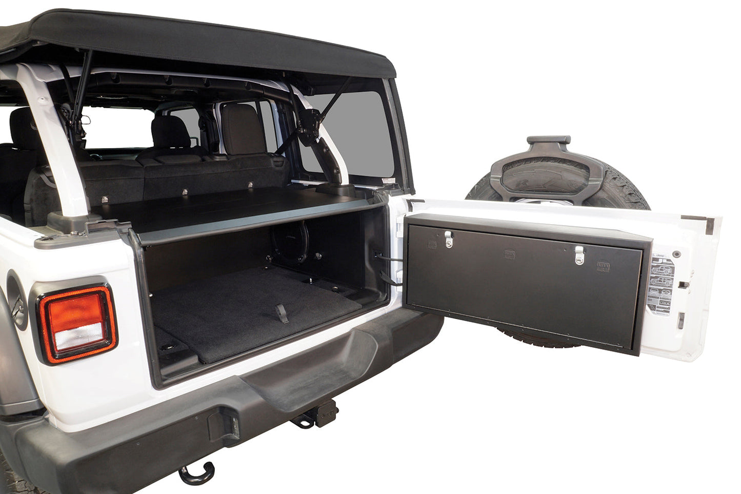 Deluxe Cargo Enclosure - '18-25 Wrangler JL {'21-25 Exc. 4XE}; 4-Door; w/ OEM Subwoofer (Black)
