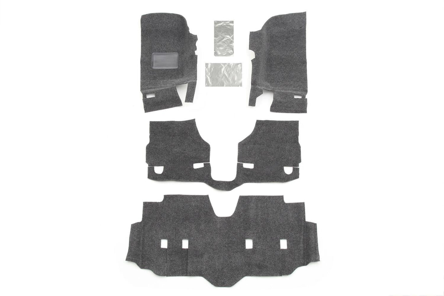 BedRug BRJK07F4 JEEP BEDRUG 07-18 JEEP JK UNLTD 4DR FRONT 4PC FLOOR KIT (INC HEAT SHIELDS)