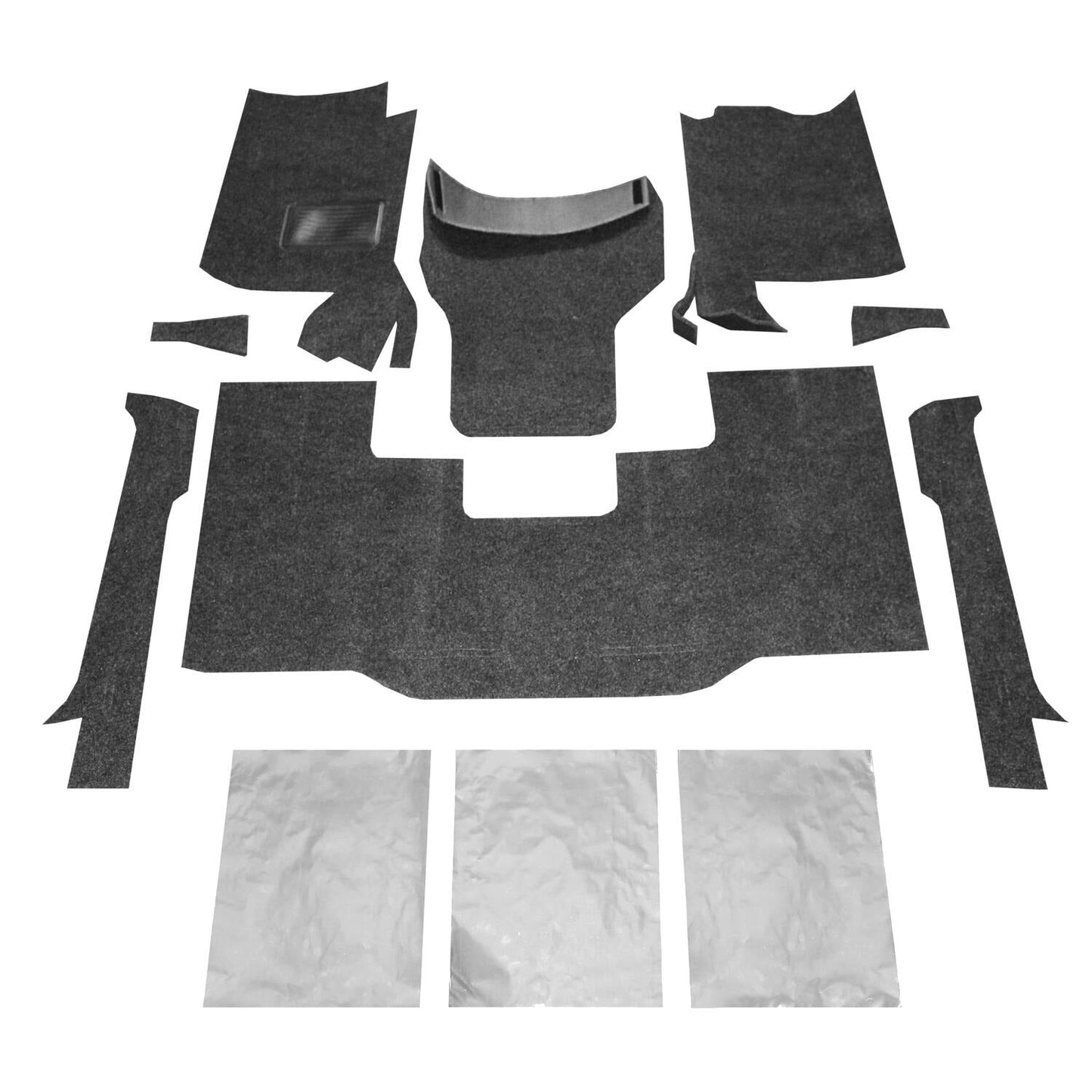 BedRug BRCYJ76F JEEP BEDRUG 76-95 JEEP CJ-7/YJ FRONT KIT 8PC FLOOR KIT (INCLUDES HEAT SHIELDS)