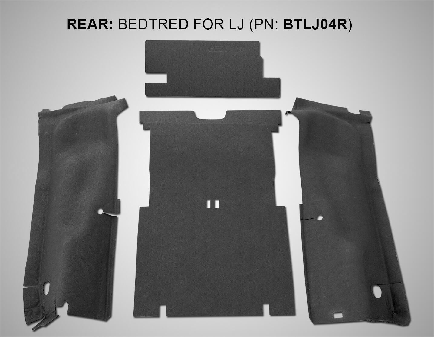 BedRug BTLJ04R JEEP BEDTRED 03-06 JEEP LJ UNLTD REAR 4PC CARGO KIT (INC TLGTE & TUB LINER)