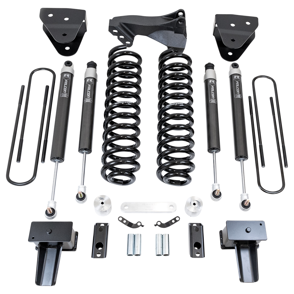 4" Coil Spring Lift Kit With Falcon Shocks - Ford Super Duty Diesel 4WD 2017-2022 F-350 And F-250 With Camper Spring Package