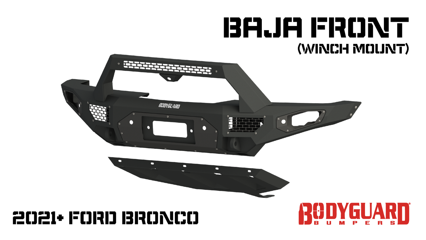 Bodyguard Bumpers Freedom Series Baja (Winch Mount) - Textured Black Front Bumper - LBF21MYTNB-R