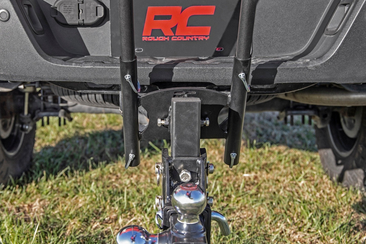 Rough Country 117504 Flag Pole Holder | Dual | 2 Inch Hitch | w/ Flag Poles