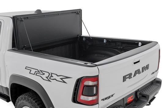 Rough Country 49320550 Hard Tri-Fold Flip Up Fold Bed Cover | 5'7" Bed | Ram 1500 (19-26)/1500 TRX (21-24)