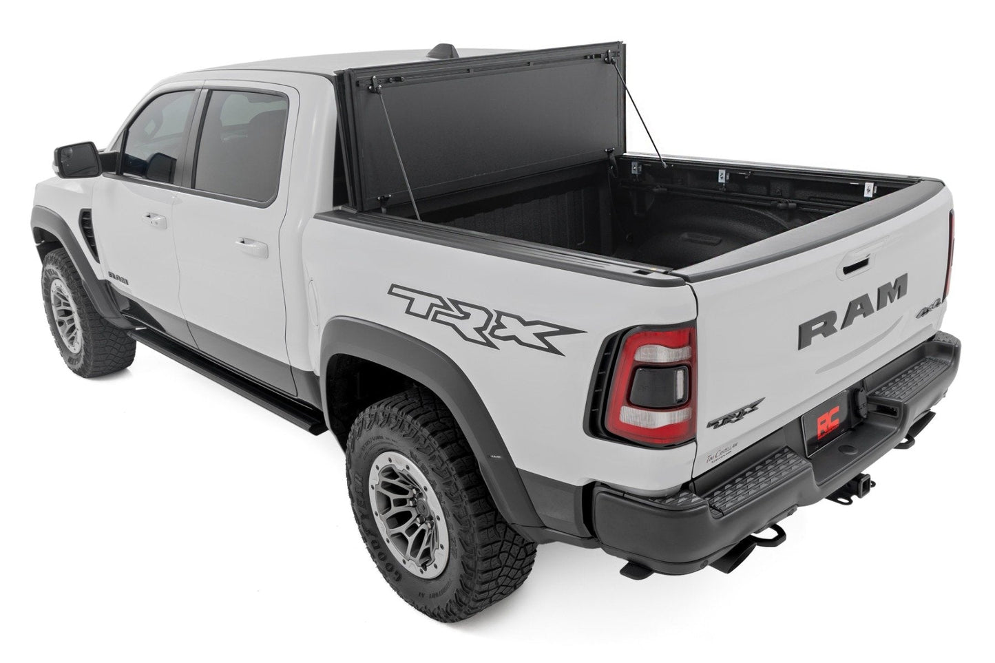 Rough Country 49320550 Hard Tri-Fold Flip Up Fold Bed Cover | 5'7" Bed | Ram 1500 (19-26)/1500 TRX (21-24)