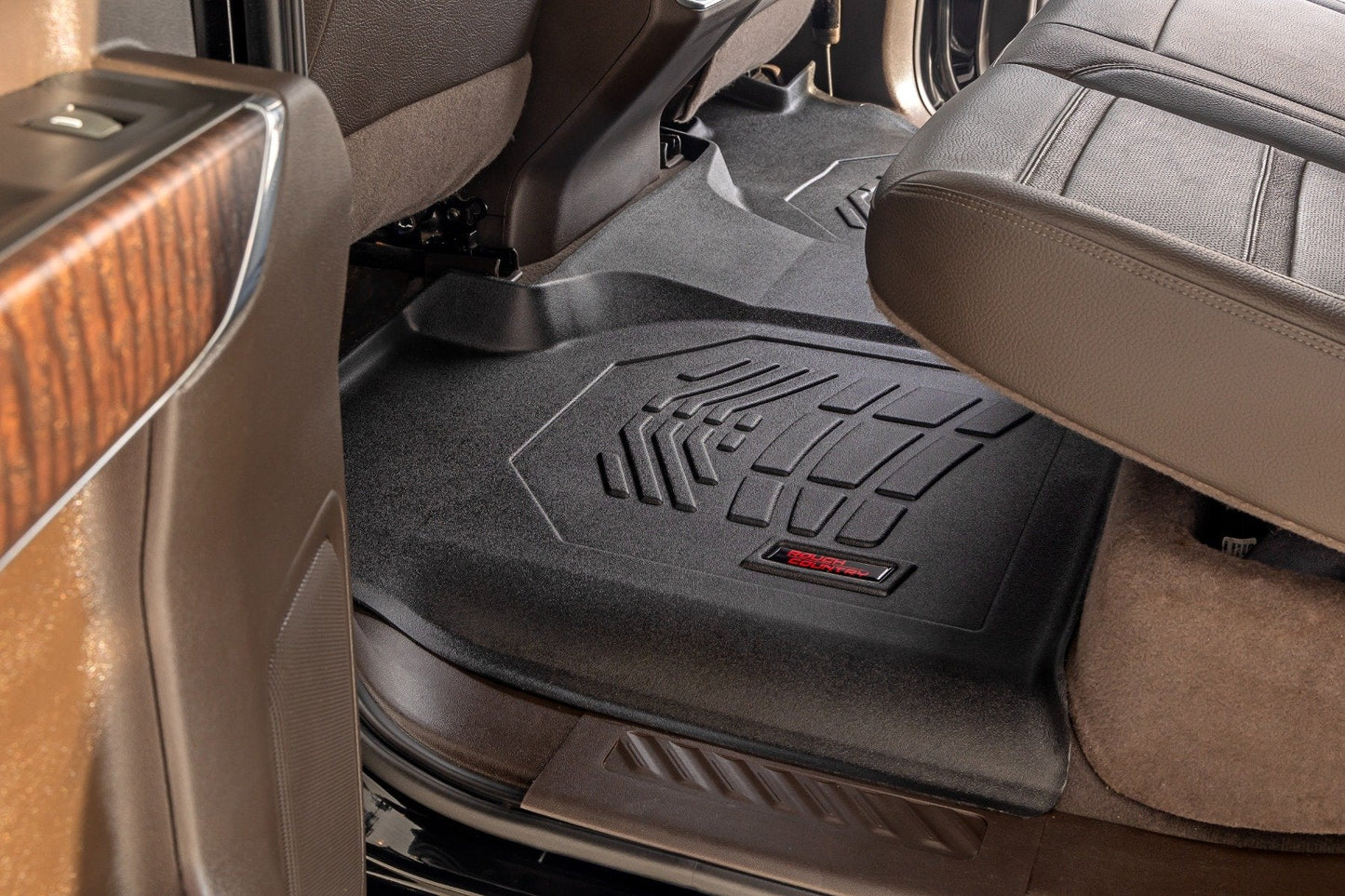 Rough Country SM21613 Sure-Fit Floor Mats | FR & RR | FR Over Hump | Crew | Chevy/GMC 1500/2500HD/3500HD (19-26)