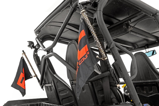 Rough Country 94011 Whip Mount | Cage | 4' Multl-Color LED Whip Pair | Kawasaki Teryx4 800
