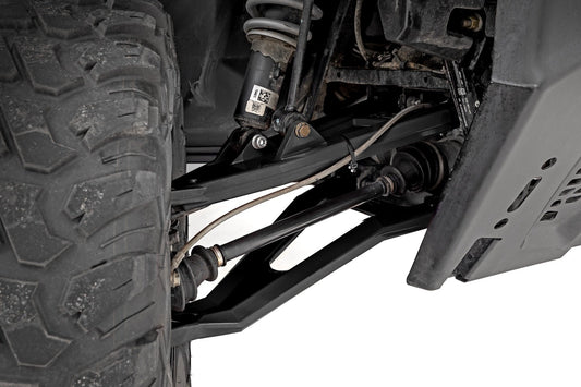 Rough Country 93155BLK Black Forged Alum High Clearance 2" Fwd Offset Control Arms w/Ball Joints | Polaris Ranger 1000XP