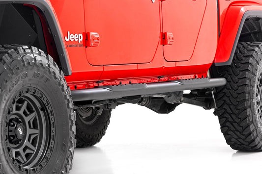 Rough Country 21015 Oval Nerf Steps | Black | Jeep Gladiator JT 4WD (2020-2025)