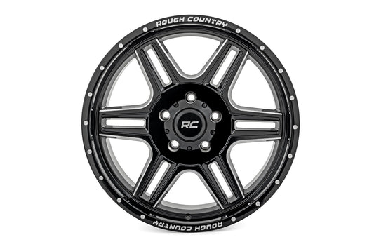 Rough Country 92180912 Rough Country 92 Series Wheel | Machined One-Piece | Gloss Black | 18x9 | 6x5.5 | +0mm