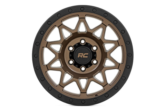 Rough Country 78180911 Rough Country 78 Series Wheel | Simulated Beadlock | Bronze/Black | 18x9 | 8x170 | 0mm