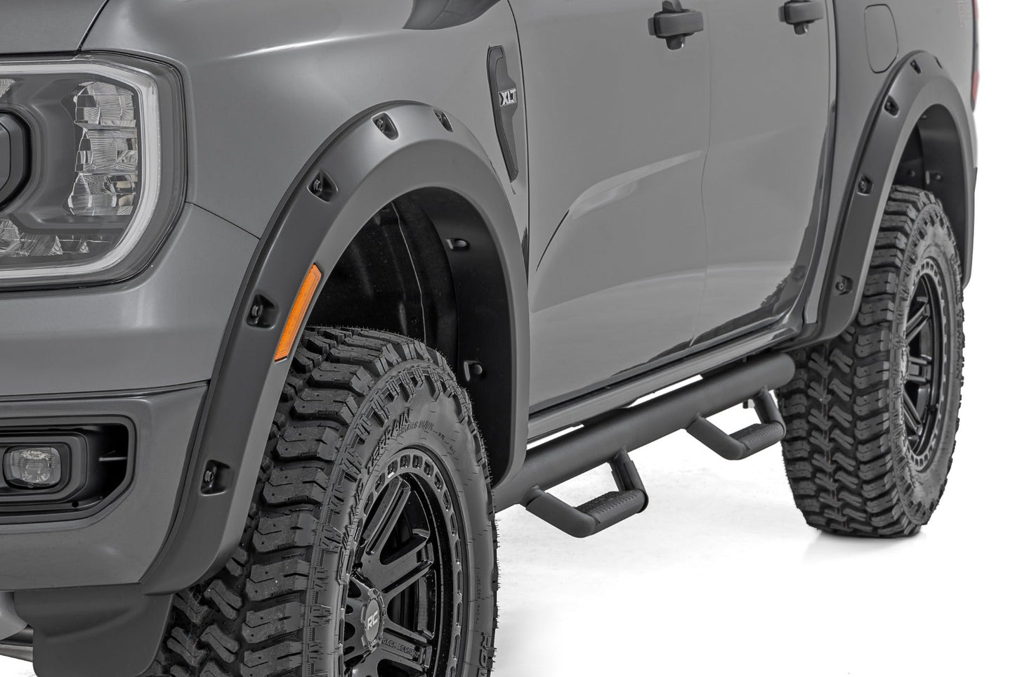 Rough Country F-F12401-JS Pocket Fender Flares | JS Iconic Silver | Ford Ranger 2WD/4WD (2024-2025)