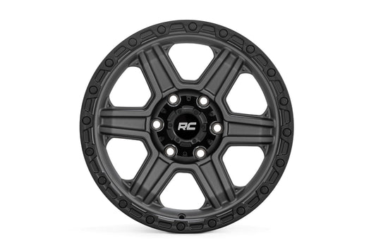 Rough Country 79170912G Rough Country 79 Series Wheel | One-Piece | Gunmetal Gray w/Black Ring | 17x8.5 | 6x5.5 | 0mm