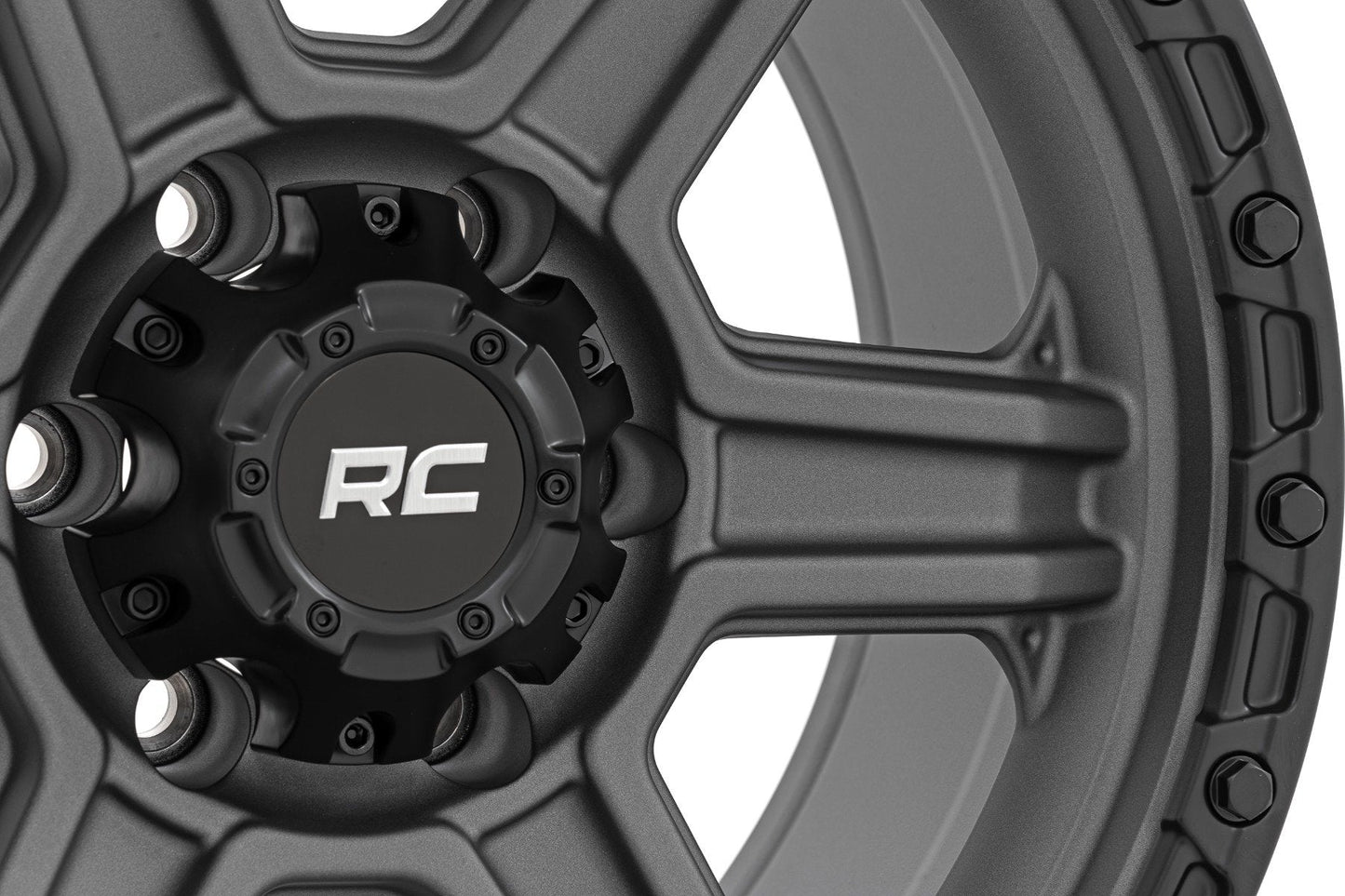 Rough Country 79170912G Rough Country 79 Series Wheel | One-Piece | Gunmetal Gray w/Black Ring | 17x8.5 | 6x5.5 | 0mm