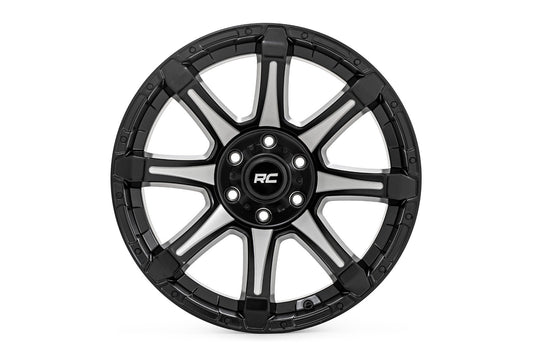 Rough Country 81201812M Rough Country 81 Series Wheel | One-Piece | Semi Gloss Black w/machined spokes | 20x10 | 6x5.5 | -19