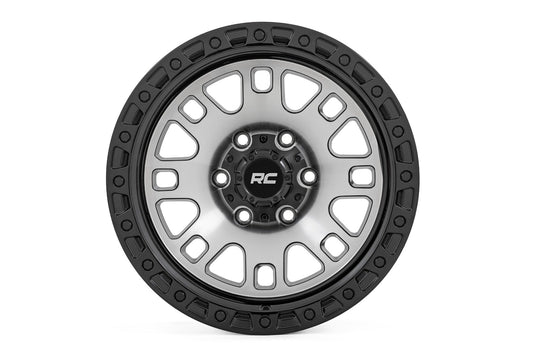 Rough Country 82170912M Rough Country 82 Series Wheel | One-Piece | Machined Semi Gloss Black | 17x9 | 6x5.5 | -12mm