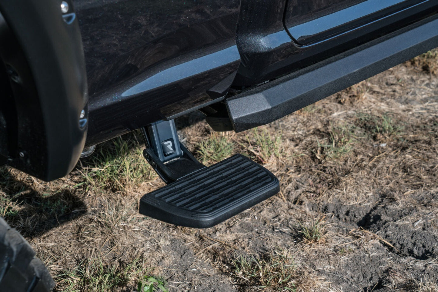 AMP Research 75419-01A Bedstep®2 Flip Down Side Bumper Step 2019-2024 Ram 3500, Dually, 8 ft Bed