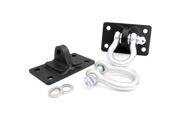 Rough Country 1046 D Ring Shackles and Mounts | Stubby Winch Bumpers | Jeep Wrangler JK/Wrangler Unlimited (07-18)