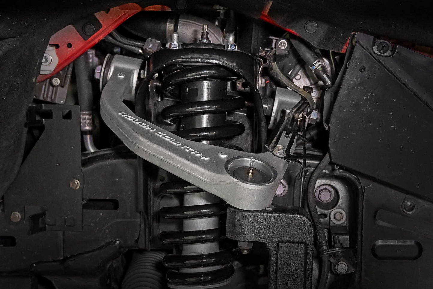 Rough Country 76801RED Red Forged Upper Control Arms | OE Upgrade | Toyota Tundra 2WD/4WD (22-25)