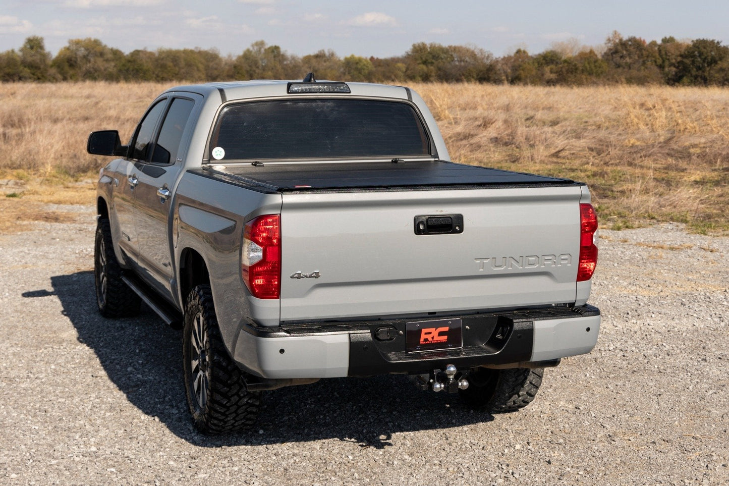 Rough Country 49414551 Hard Tri-Fold Flip Up Bed Cover | 5'7" Bed | Toyota Tundra 2WD/4WD (07-21)
