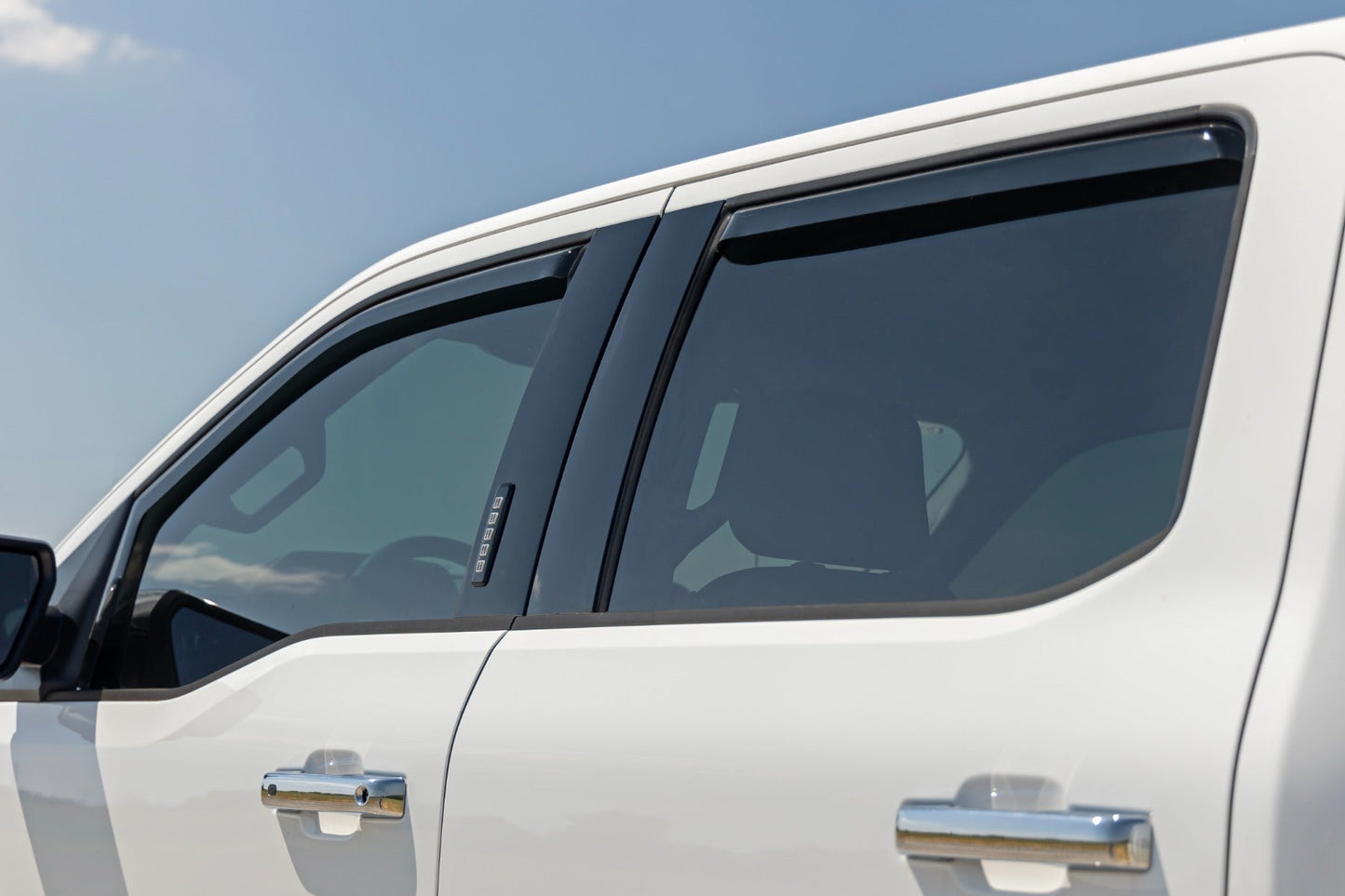 Rough Country 831524 Side Window Deflectors | In Channel Rain Guard | Ford F-150/Lightning/F-250/F-350/Raptor (15-26)