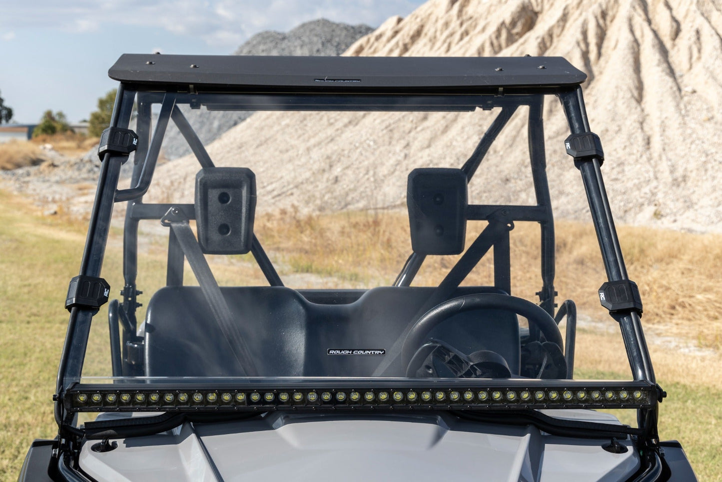 Rough Country 98122220 Full Windshield | Scratch Resistant | Honda Pioneer 520