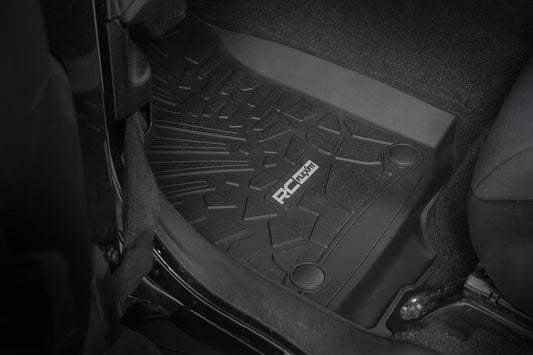 Rough Country FF-6011 Flex Fit Floor Mats | FR | 4 Door | Jeep Wrangler Unlimited 4WD (2018-2025)