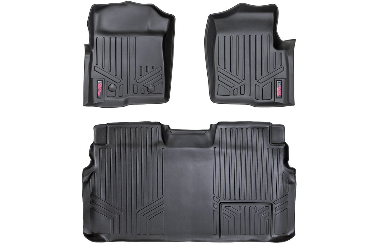 Rough Country M-51112 Floor Mats | FR & RR | 2 Ret Hook | Ford F-150 2WD/4WD (2011-2014)