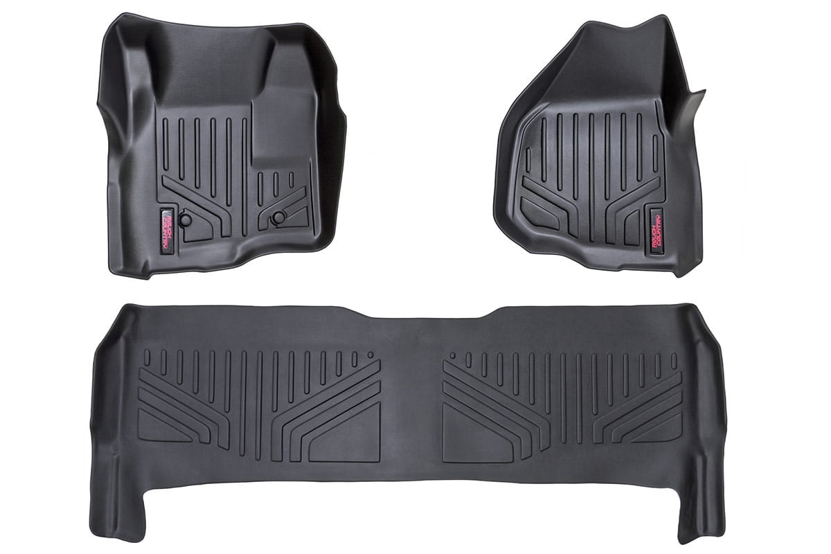 Rough Country M-51223 Floor Mats | FR & RR | Depressed Pedal | Ford F-250/F-350 Super Duty (11-16)
