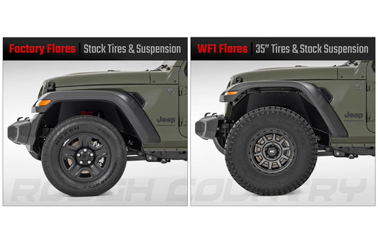 Rough Country A-J02022 WF1 Fender Flares | Jeep Gladiator JT 4WD (2020-2025)